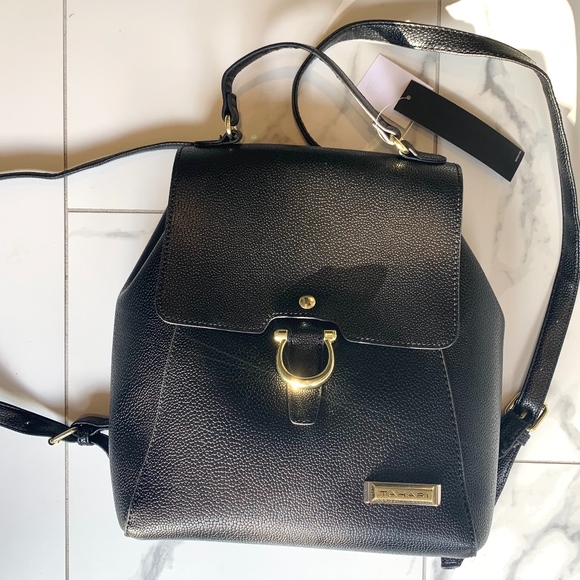 Tahari Black Backpack with Gold Accents - Picture 1 of 5